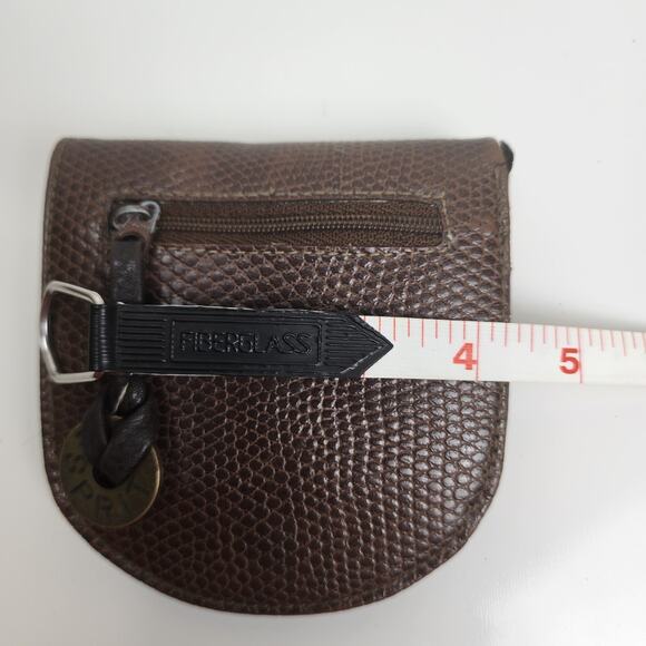 Esprit Two-Toned Faux Snakeskin Design Leather Zip & Button Coin Purse Wallet - Picture 8 of 8